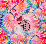 ITH Digital Embroidery Pattern for BTS Heart Fingers Snap Tab / Keychain, 4X4 Hoop