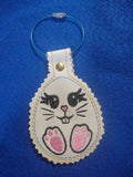 ITH Digital Embroidery Pattern for Bunny Face Egg Snap Tab / Keychain, 4X4 Hoop