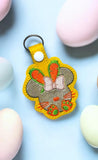 ITH Digital Embroidery Pattern for Minn Bunny Snap Tab / Keychain