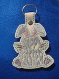 ITH Digital Embroidery Pattern for The Happy Easter Bunny Snap Tab / Keychain, 4X4 Hoop