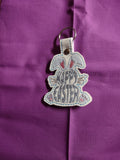 ITH Digital Embroidery Pattern for The Happy Easter Bunny Snap Tab / Keychain, 4X4 Hoop