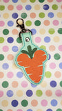 ITH Digital Embroidery Pattern for Mick Carrot Snap Tab / Keychain, 4X4 Hoop