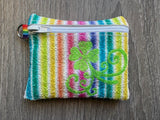 ITH Digital Embroidery Patter for Filigree Shamrock Cash/Card Zipper Pouch, 5X7 Hoop