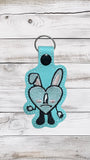 ITH Digital Embroidery Pattern for Bad Bunny Easter Bunny Snap Tab / Keychain, 4X4 Hoop