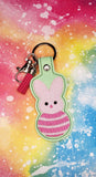 ITH Digital Embroidery Pattern for Piglet Peep Snap Tab / Keychain, 4X4 Hoop