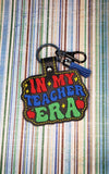 ITH Digital Embroidery Pattern for In My Teacher ERA Snap Tab / Keychain, 4X4 Hoop