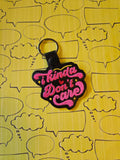 ITH Digital Embroidery Pattern for I Kinda Don't Care Snap Tab / Keychain, 4X4 Hoop