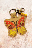 ITH Digital Embroidery Pattern for Butterfly 3 Snap Tab / Keychain, 4X4 Hoop