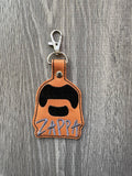 ITH Digital Embroidery Pattern for F Zappa Snap Tab / Keychain, 4X4 Hoop