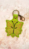 ITH Digital Embroidery Pattern for Butterfly 2 Snap Tab / Keychain, 4X4 Hoop