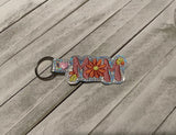 ITH Digital Embroidery Pattern for Daisy Mom Snap Tab / Keychain, 4X4 Hoop