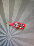 ITH Digital Embroidery Pattern for Crazy Town Snap Tab / Keychain, 4X4 Hoop