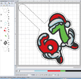 ITH Digital Embroidery Pattern for 67 Christmas Hands Snap Tab / Keychain, 4X4 Hoop