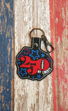 ITH Digital Embroidery Pattern for The Years of Liberty Snap Tab / Keychain, 4X4 Hoop