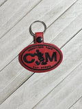 ITH Digital Embroidery Pattern for D-Land Paris C Member Snap Tab / Keychain, 4X4 Hoop