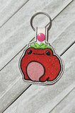ITH Digital Embroidery Pattern for Strawberry Frog Snap Tab / Keychain, 4X4 Hoop