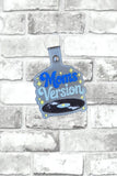 ITH Digital Embroidery Pattern for Mom Version LP Snap Tab / Keychain, 4X4 Hoop