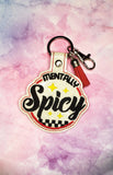 ITH Digital Embroidery Pattern for Mentally Spicy Snap Tab / Keychain, 4X4 Hoop