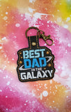 ITH Digital Embroidery Pattern for Best Dad In The Galaxy Snap Tab / Keychain, 4x4 Hoop