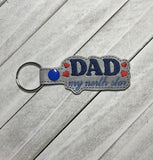 ITH Digital Embroidery Pattern for Dad My North Star SnapTab / Keychain, 4X4 Hoop