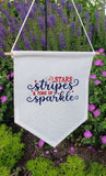 ITH Digital Embroidery Pattern for Stars Stripes & Sparkle Stand Alone Designs, 5X7 Hoop