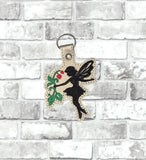 ITH Digital Embroidery Pattern for Fairy Vines 1 Snap Tab / Keychain, 4X4 Hoop