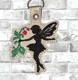ITH Digital Embroidery Pattern for Fairy Vines 1 Snap Tab / Keychain, 4X4 Hoop