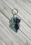 ITH Digital Embroidery Pattern for Fairy Vines 4 Snap Tab / Keychain, 4X4 Hoop