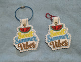 ITH Digital Embroidery pattern for Sweet Summer Vibes, Snap Tab / Keychain, 4X4 Hoop