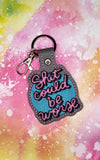 ITH Digital Embroidery Pattern for Shit Could Be Worse Snap Tab / Keychain, 4X4 Hoop