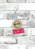 ITH Digital Embroidery Pattern for Too Hot To Handle Snap Tab / Keychain, 4X4 Hoop