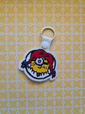 ITH Digital Pattern for Wendy's Minion Snap Tab / Key chain, 4X4 Hoop
