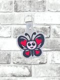 ITH Digital Embroidery Pattern for Butterfly Cutie Love Snap Tab / Keychain, 4X4 Hoop