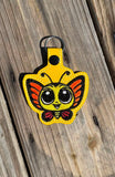 ITH Digital Embroidery Pattern for Butterfly Cuties Big Eyes Snap Tab / Keychain, 4X4 Hoop