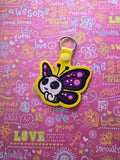 ITH Digital Embroidery Pattern for Butterfly Cutie Smitten Snap Tab / Keychain, 4X4 Hoop