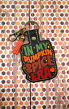 ITH Digital Embroidery Pattern for In My Pumpkin Spice ERA Snap Tab / Keychain, 4X4 Hoop
