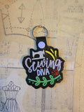 ITH Digital Embroidery Pattern for Sewing Diva Machine Snap Tab / Keychain, 4X4 Hoop