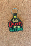 ITH Digital Embroidery Pattern for Queen of The Craft Room Snap Tab / Keychain, 4X4 Hoop