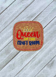 ITH Digital Embroidery Pattern for Queen of The Craft Room Coaster,  4X4 Hoop