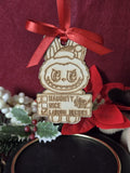 Laser Engraved Wood Christmas Ornament Labu Style Simple