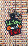 Witchy And Wild digital Embroidery Pattern snap Tab / Keychain, 4X4 Hoop