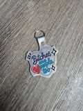 B-tches Are People Too Digital Embroidery Pattern Snap Tab / Keychain, 4X4 Hoop