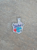 B-tches Are People Too Digital Embroidery Pattern Snap Tab / Keychain, 4X4 Hoop
