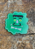 Frank Halloween Coaster ITH Digital Embroidery Pattern, 4X4 Hoop