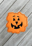 Pumpkin Halloween Coaster ITH Digital Embroidery Pattern, 4X4 Hoop
