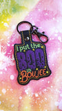 I Put The BOO In Boujee ITH Digital Embroidery Pattern, Snap Tab / Keychain, 4X4 Hoop