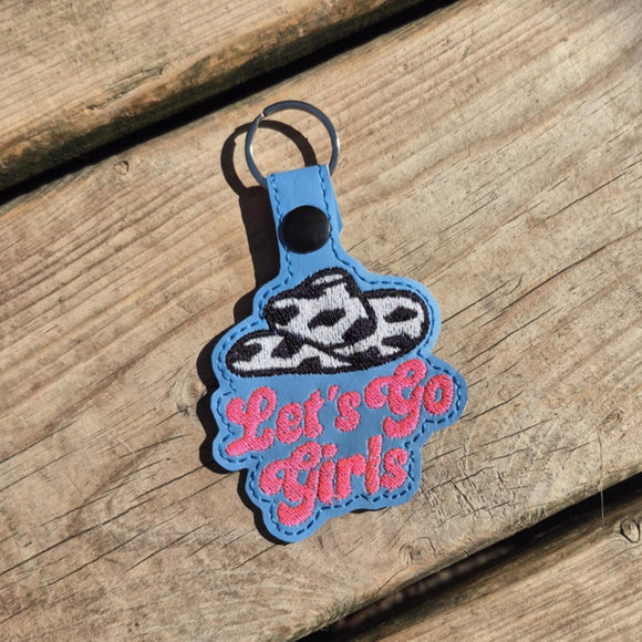 ITH Digital Embroidery Pattern for Let Go Girls Snap Tab / Keychain, 4X4 Hoop