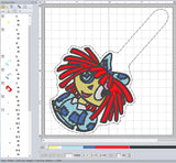 ITH Digital Embroidery Pattern for ADC Ragatha Snap Tab / Keychain, 4X4 Hoop