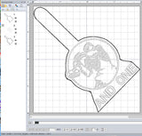 ITH Digital Embroidery Pattern for AND ONE Snap Tab / Keychain, 4X4 Hoop