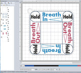 ITH Digital Embroidery Pattern for Anxiety Breath Square, Key Chain, 4X4 Hoop
